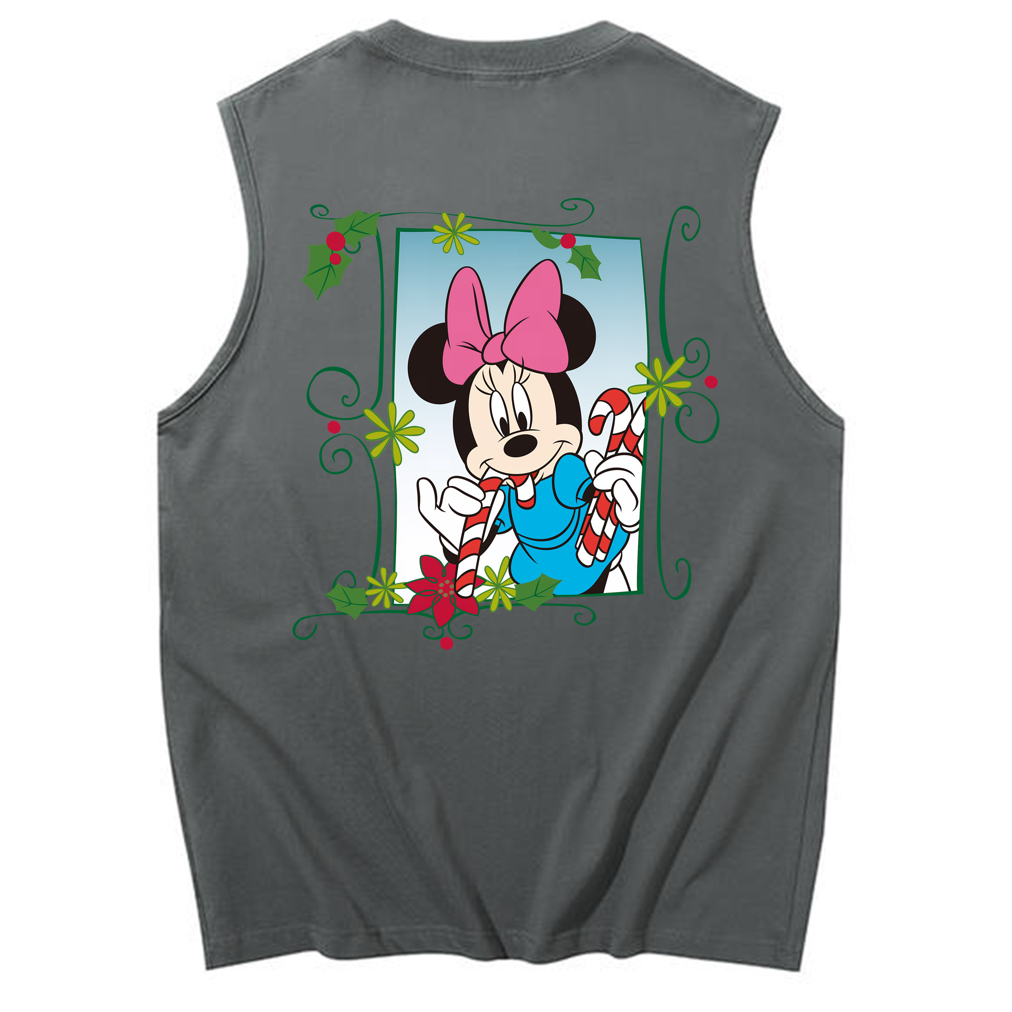 ミッキーマウス Mickey Mouse コットン100％タンクトップ（背面プリント）